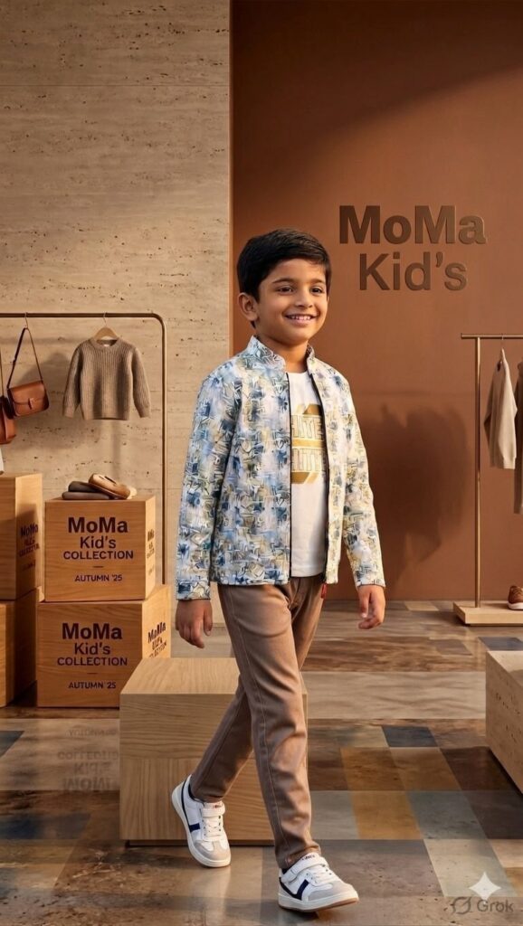 moma kids premium urban explorer set – boys' printed zip up jacket, graphic tee & slim fit joggers (3 piece casual wear) green colour copy