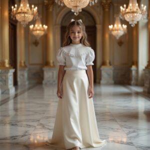 graceful pleated lace blouse – available in blue & white