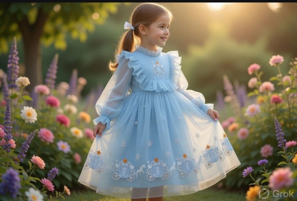 the pearl rabbit organza ruffle dress blue white