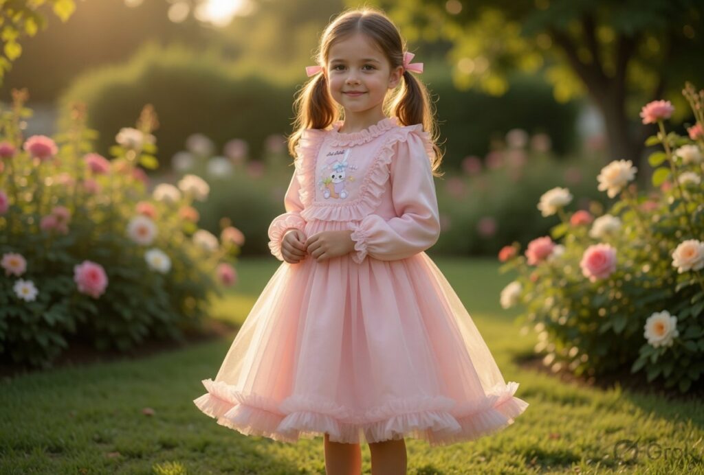 the pearl rabbit organza ruffle dress pink