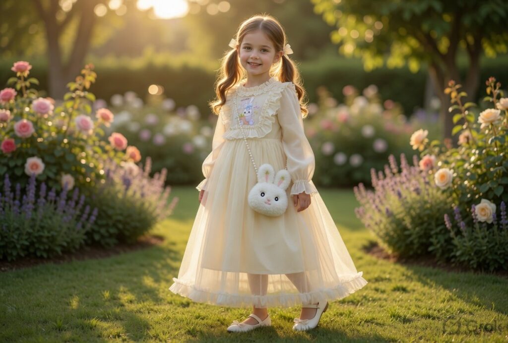 the pearl rabbit organza ruffle dress blue white