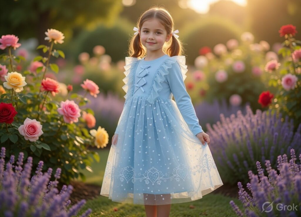 the pearl rabbit organza ruffle dress blue white